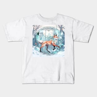 Fox in Winter Wonderland Kids T-Shirt